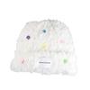 Wool Hat for Autumn and Winter Women's Versatile Knitted Bag Headset Showing Face Small Warm White Plush Cold Hat Big Head Circumference