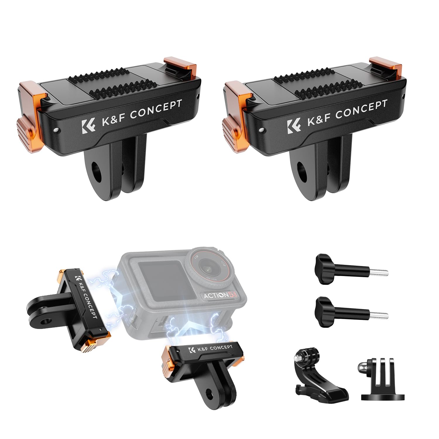 

Concept Magnetic Quick Release Adapter for DJI OSMO Action 5 and Osmo GoPro Silicone K&F 2-Pack Pro/4/3 360, Three-Claw Interface, Compatible,
