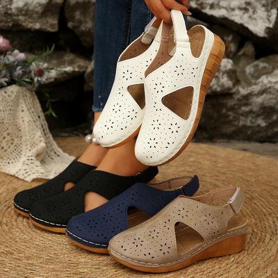 Summer Women  Sandals Platform  Sandals Hollow Out Buckle Roman Style Shoes Women Lightweight Slip-On Shoes Ladies