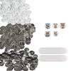 VEVOR 500 Sets 1.25 inch 32mm Pin Back Button Parts, DIY Round Button Badge Parts, Set Includes Metal Top, Plastic/Metal Button, Clear Film