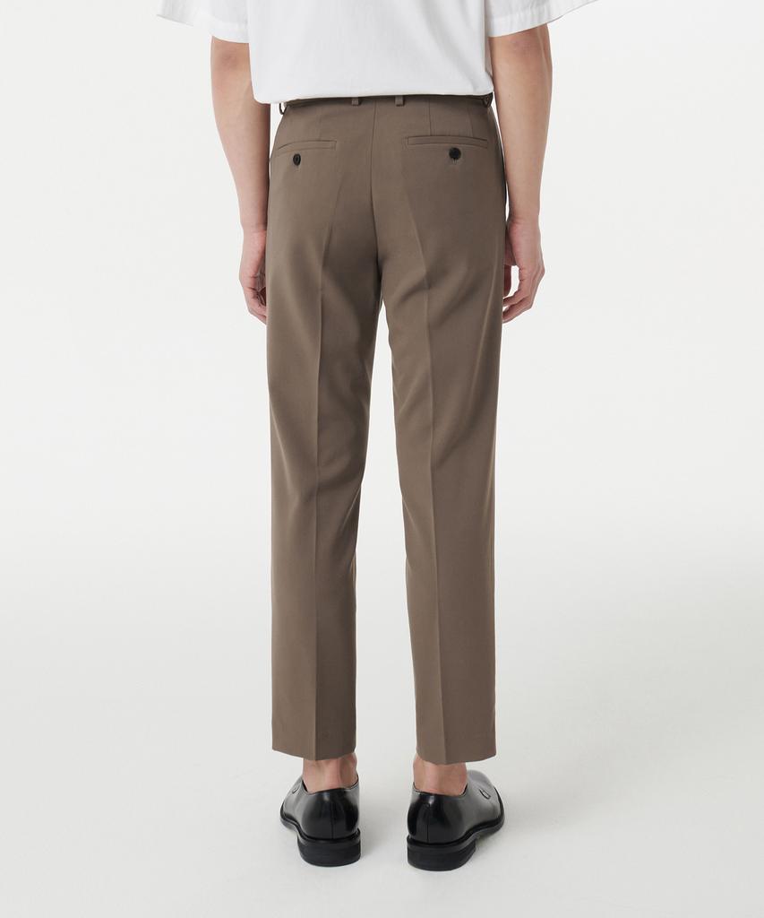 Musinsa Standard Tapered Hidden Banding Crop Slacks [Dusty Beige]