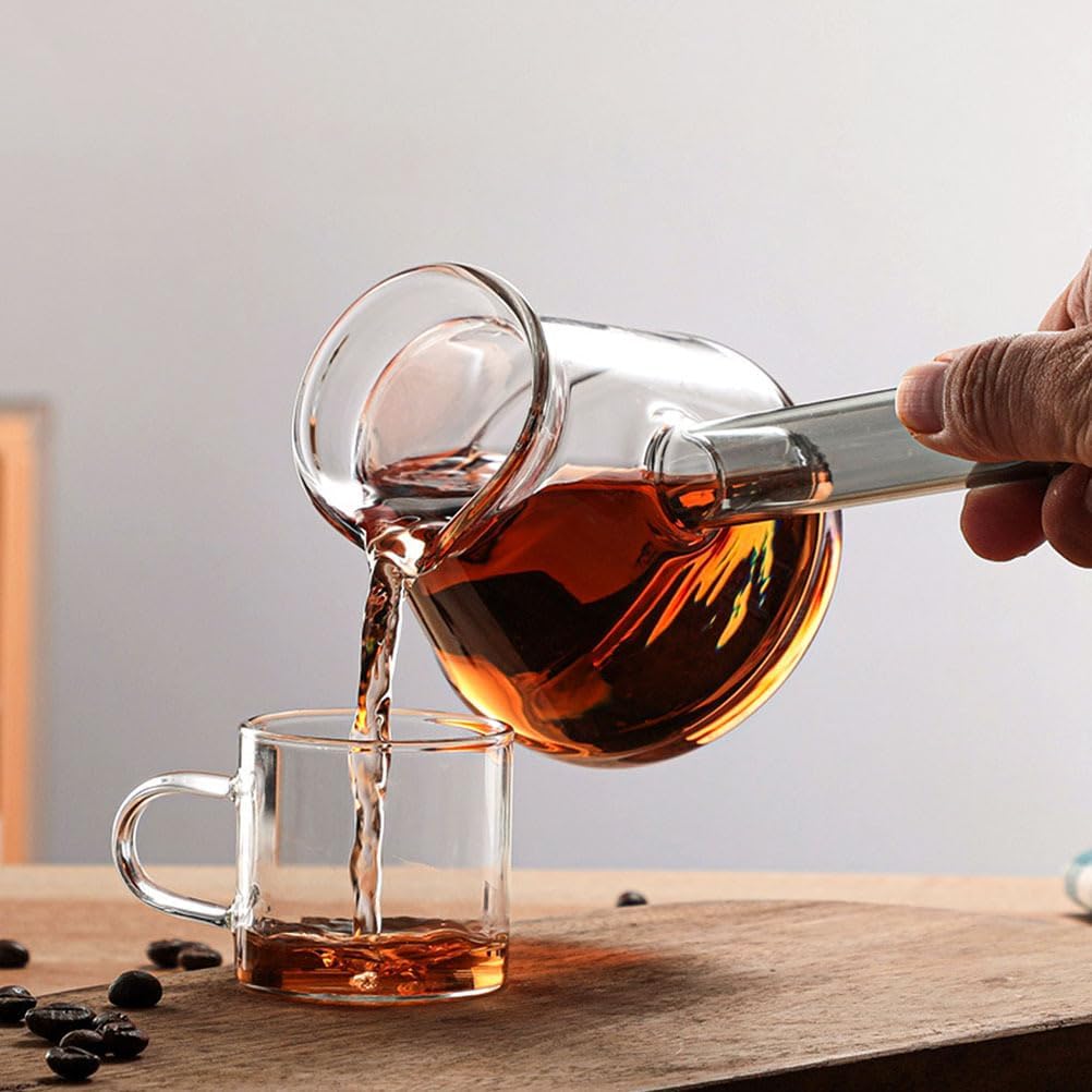 Garneck 2pcs Glass Turkish Coffee Pot 450ml Clear Coffee Pot with Side Handle Teapot Small Milk Kettle Boiling Hot Chocolate Maker Butter Melting Pot