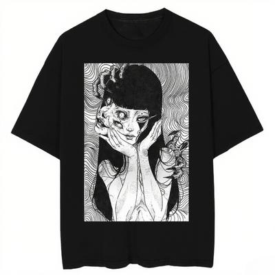 Saure Dame, Thriller, Manga, Graphic Tomie Kawakami, Anime Top-T-Shirt, Hip Hop, Streetwear, Unisex Herbst- und Winterunterwäsche
