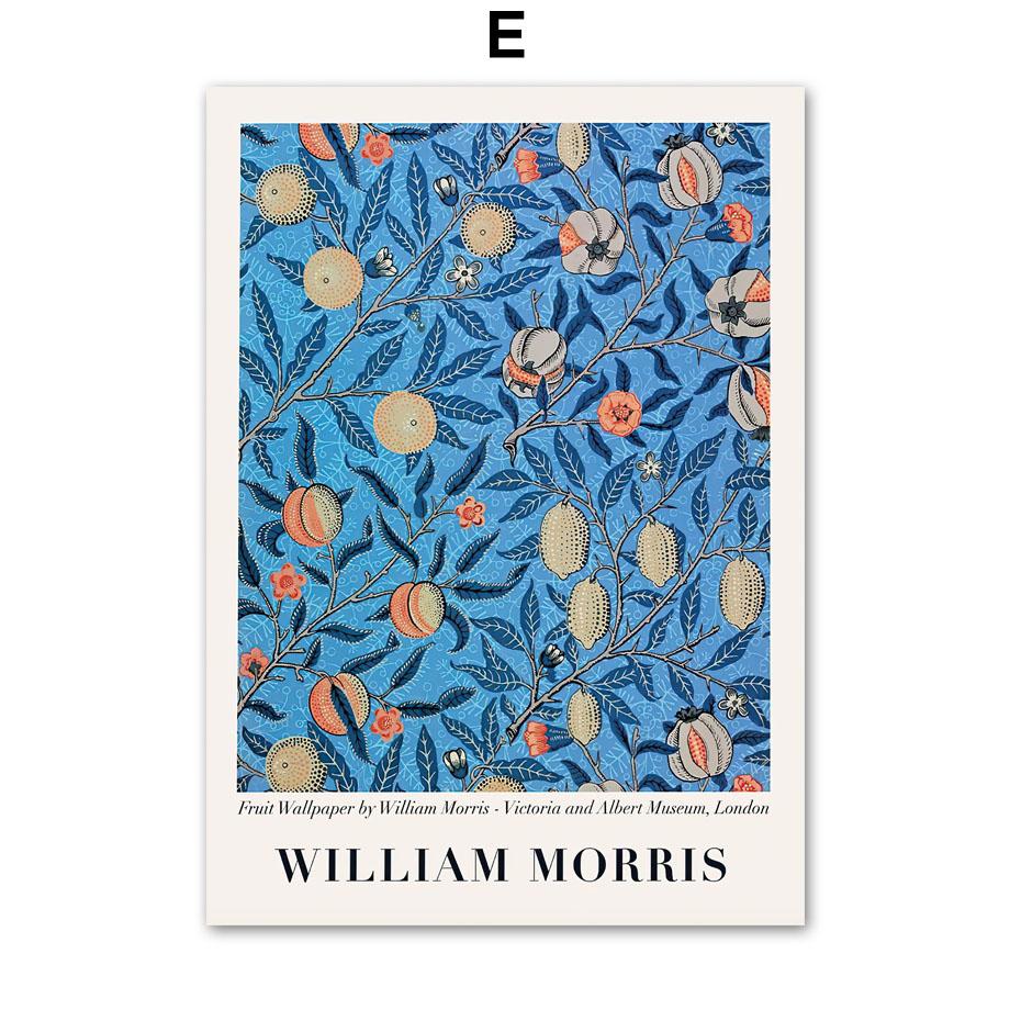 Innendruck Zitrone Orange Wandkunst Leinwandgemälde William Morris Heimdeko Poster Schlafzimmer Obstmarkt Wohnzimmer Kiwi