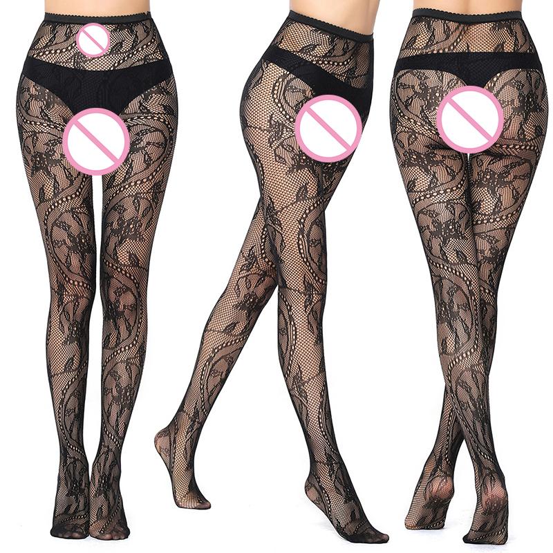 Sexy Black Stockings Hollowed-out Fishnet Leggings Large Mesh Lingerie Stockings