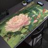Lotus Flower Mouse Pad Large E-sport Mousepads PC Gaming Office Home Rubber Stitched Edge Rubber Anti-Slip Gamer Long Mousepad