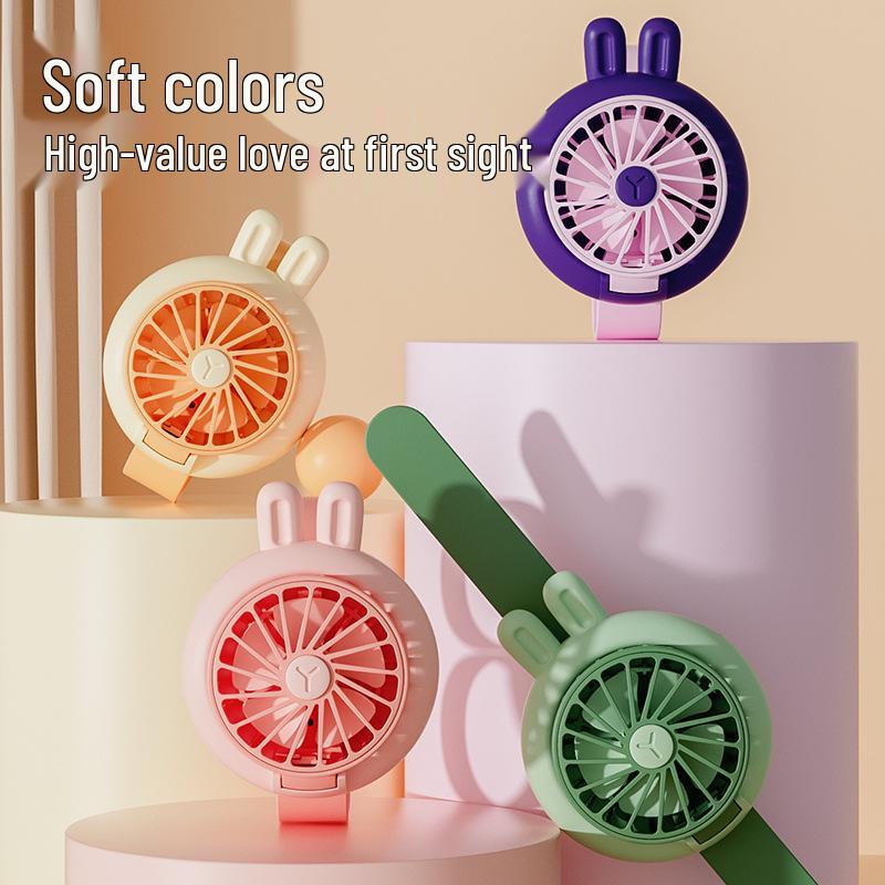 Children s USB Rechargeable Cartoon Handheld Mini Fan—Cute Portable Gift for Kids 9.5x8.5x8cm