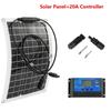 30W-600W Flexible Solar Panel 12V Battery Charger Dual USB With 10A-100A Controller Solars Cells Power Bank for Phone Car Yacht