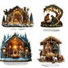 Lightweight Holiday Pendants 2d Flat Nativity Table Accessory Xmas Centerpiece Holiday Decor