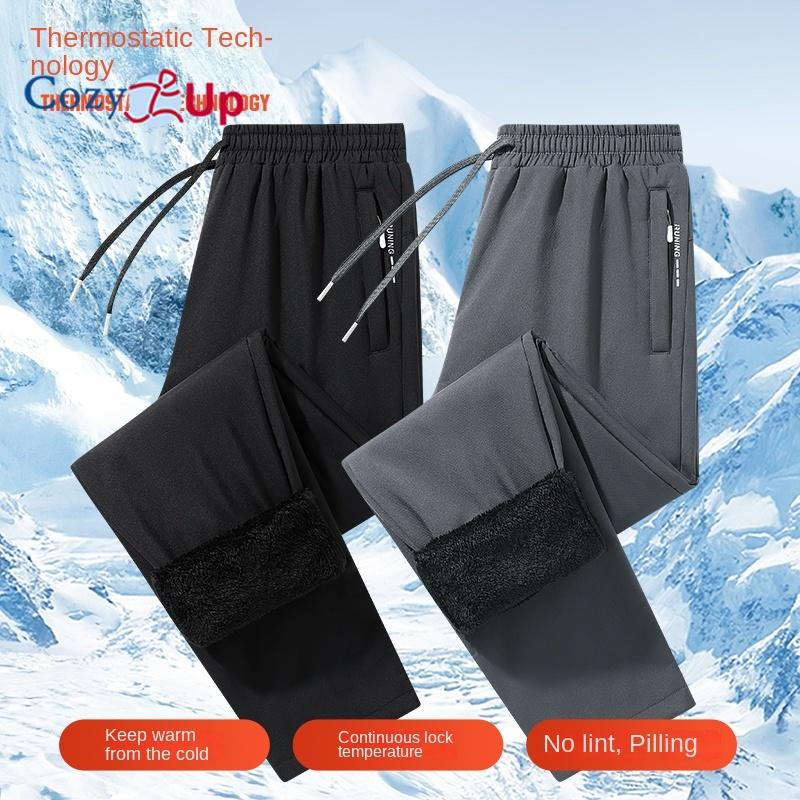 Cozy Up Men Winter Pants Snow Pants Fleece Lined Water Resistant  Zip Pockets