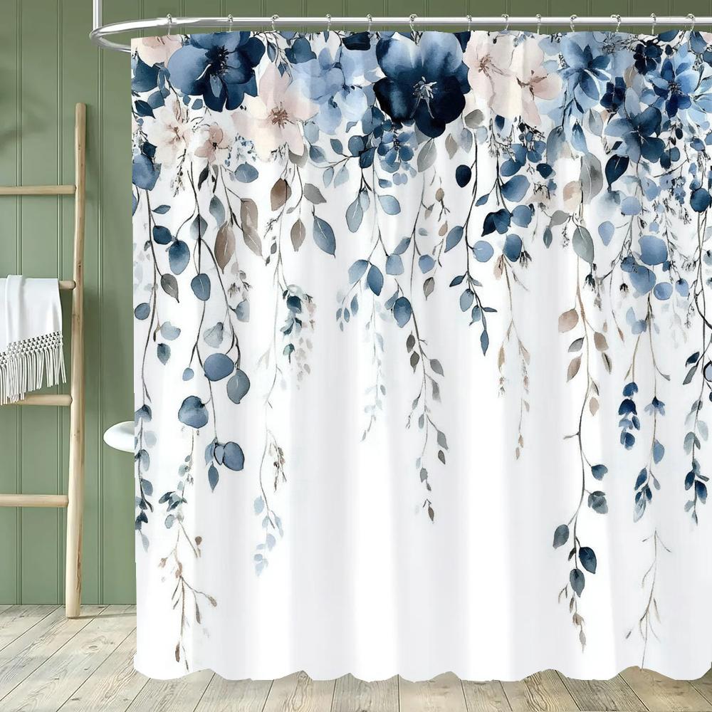 

Colorful Flowers Shower Curtain For Bathroom Pink Floral Romantic Wildflower Plants Nature Scenery Decoration Curtain With Hooks W60H190(CM)-1 Pcs