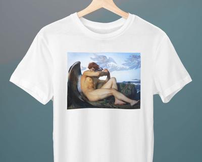 Gefallener Engel Alexandre Cabanel Unisex T-Shirt Kunst T-Shirt Cooles Geschenk Engel Feine Kunst T-Shirt Geschenk für Sie Geschenk für Ihn Kunstliebhaber Geschenk