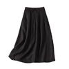 Women's Retro A-line Cotton Skirt with Tie & Elastic Waist
