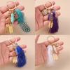 Artistic Hexagonal Keychain Decorated With Soft Feathers Tassels Mystical Dreamcatcher Theme Key Holder Gift