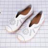 Fashion 2025 Spring Summer Women Genuine Leather Flats Women Casual Sneakers Creepers Cutouts Slip On Flat Moccasins Shoes Woman