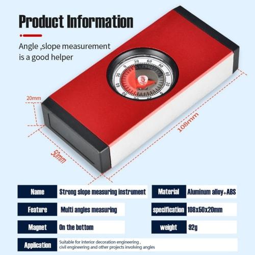 Mcbridenty High Precision Level, Aluminum Alloy Mini Angle Inclinometer, Bricklayer's Angle Inclinometer, Inclinometer