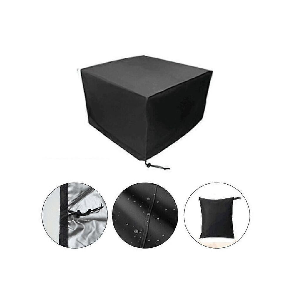 Garden Furniture Cover Waterproof Windproof Anti-UV Patio Table Cover 123x123x74cm Black