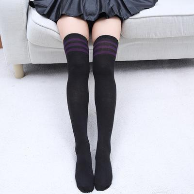 Black White Striped Long Socks Sexy Over Knee Socks Thigh High Stockings Women Girls Warm Long Tube Socks
