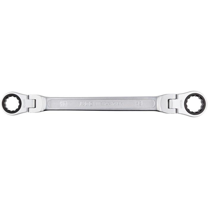[Kyoto Machine Tools] Ratchet Combination Wrench (Swivel Head Type) 17X19mm MR1A1719F Silver, 17x19mm