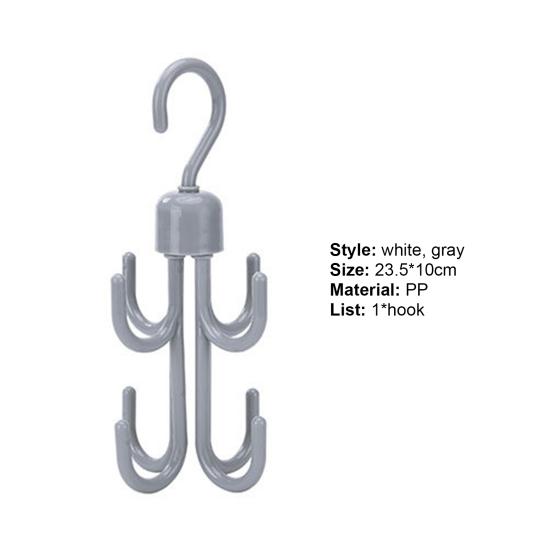 Compact Mini High-quality Wear-resistant 4 Hooks Rotatable Anti-fall Storage Rack Hanging Holder