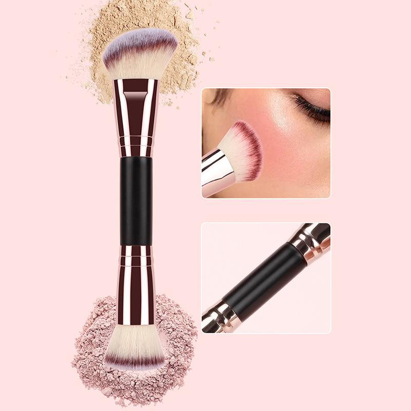 1/2/5Pcs Foundation Makeup Brush Double-Ended Flat/Angle Top Contour Brush For Beauty Blending Liquid Powder Concealer Cream