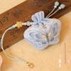 Qixi Festival Traditional Style Empty Sachet, Qipao Brooch Pendant, Hanfu Embroidery Butterfly Osmanthus Fragrance Bag, Portable Mosquito-Repellent