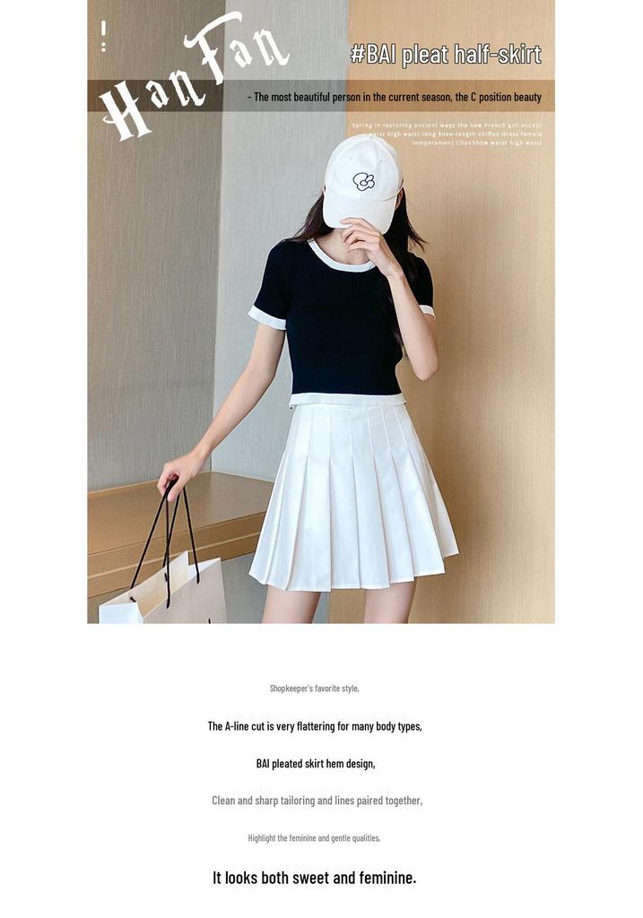 Academy Style Pleated Skirt: Plus Size, High Waist, Mid-Length for Junior & Senior High Students [4 Lengths]