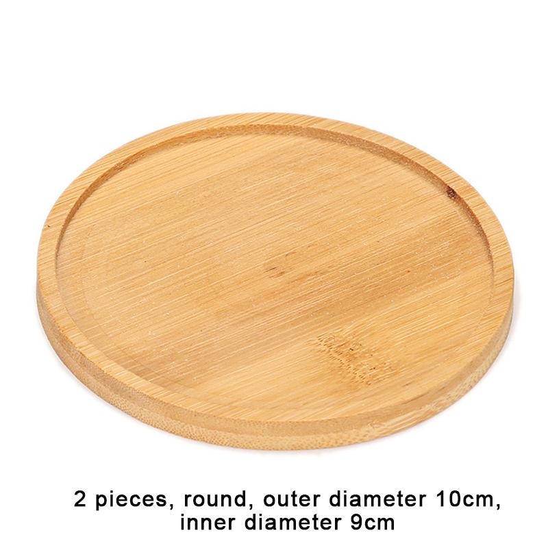 Einfacher Stil Hausdekoration Sukkulenten Bonsai Halter Runde Quadratische Blumentopf Basis Bambus Holz Tablett