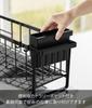 Yamazaki Slim Draining Wire Tower Water Sink Top Draining Rack with Cutlery 10702 Basket, Black, W57.6×D18.8×H18.6cm, Series, Drainage, Pocket,
