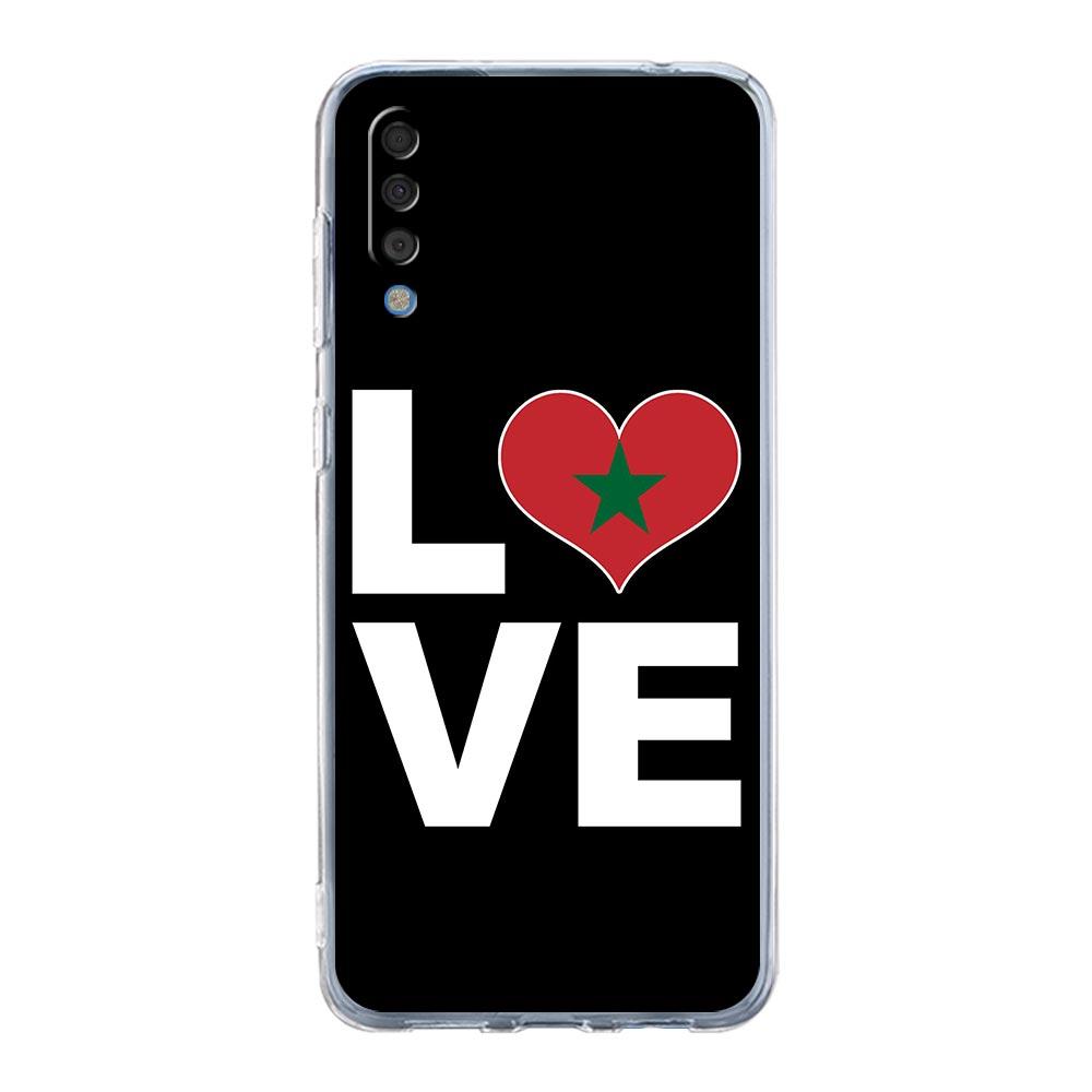 Morocco Flag Fotballtelefonveske til Samsung Galaxy A52 A50 A70 A10 A30 A40 A20S A20E A02S A12 A22 A72 A32 5G A04s Klart deksel