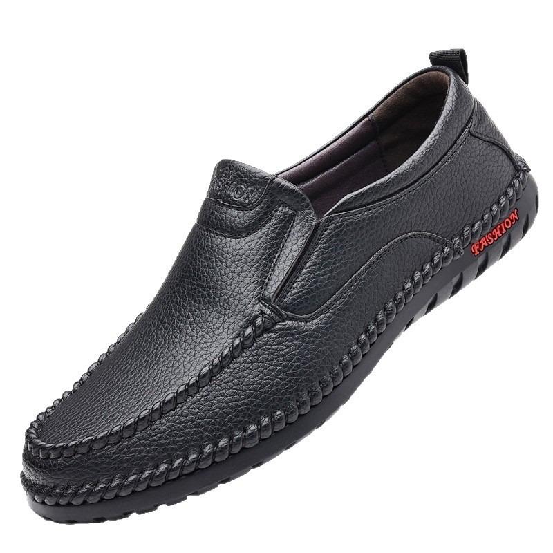 Men's Spring and Autumn New Men's Driving Shoes British Men's Foot Daddy Shoes Cowhide Casual Shoes