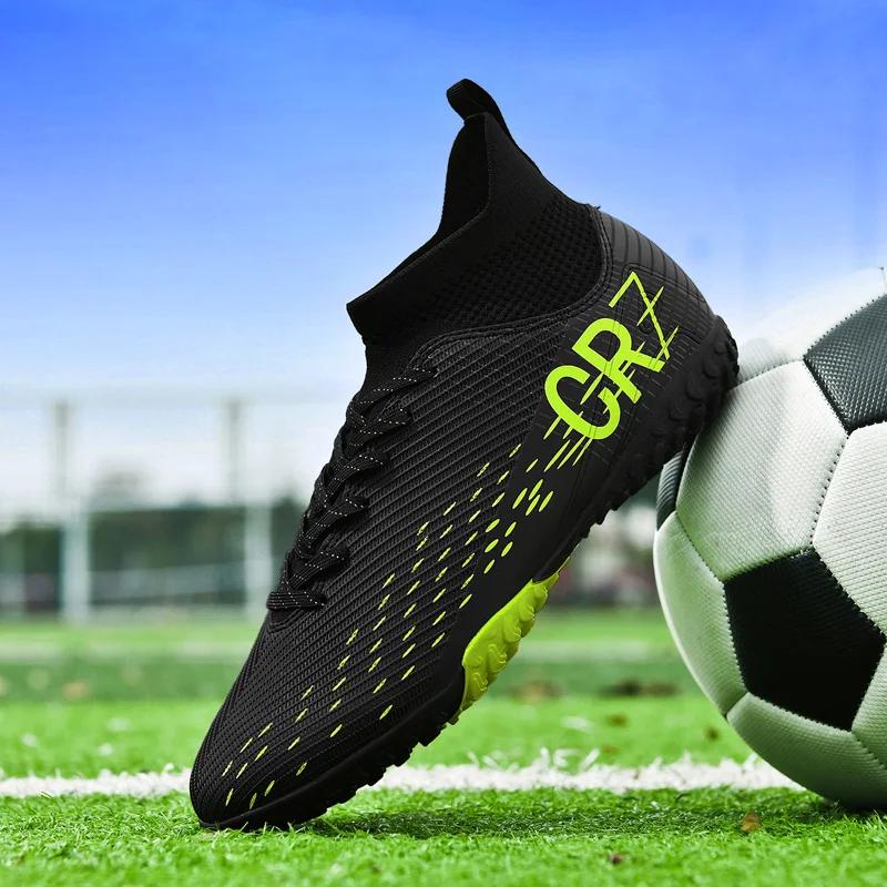 Hohe Fußballschuhe Herren Sommer Trainings- und Wettkampfschuhe Gummisohle Sportschuhe und Tasche Zubehör