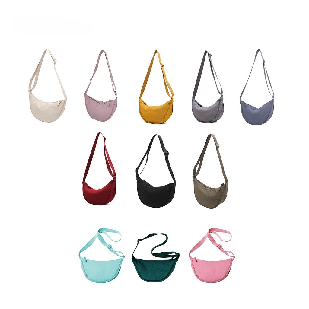 Soft Shoulder Bag Large Capacity Ladies Adjustable Strap Underarm Bag Solid Color Dumpling Bags Casual Satchels Messenger Bag