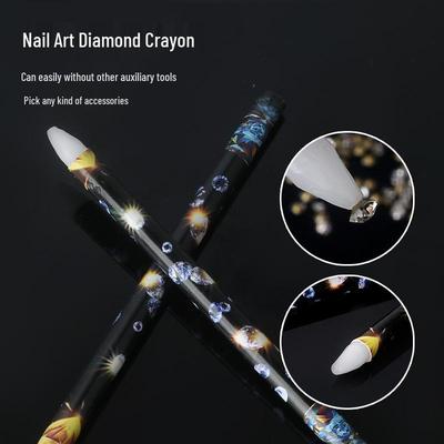 Double-Ended Nail Art Crayon Pen for Sticking Rhinestones and Sequins