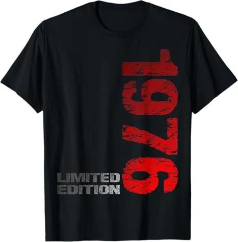 49th Birthday Gifts For Unisex Unisex 49 Years Old Vintage 1976 Tshirt Graphic Custom Printed Short Sleeve Shirts Unisex Clothing