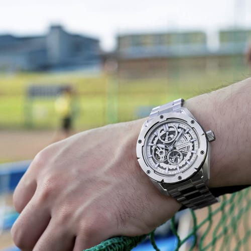 Orient Star RK-AV0A02S Herre Avant-Garde Skjelett Automatisk Klokke med Åpent Hjerte Design, Laget i Japan, med 2 års Produsentgaranti, Hvit