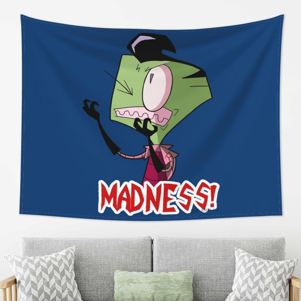 Invader Zim Madness Tapestry Decor Art Aesthetic Tapestries for Living Room Bedroom Home Wall Cloth Wall Hanging