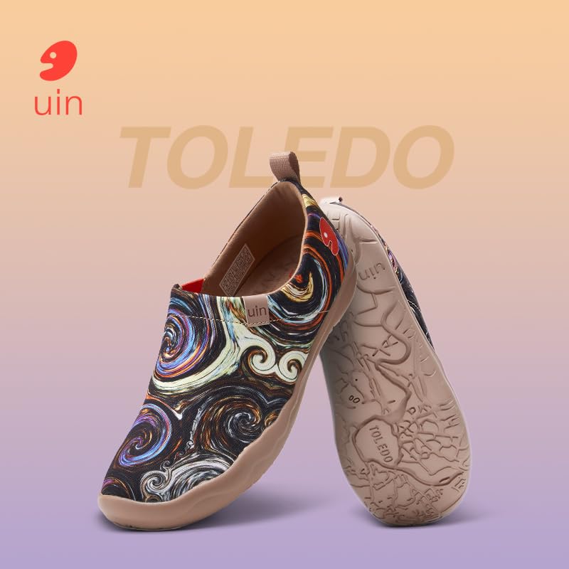 UIN Walking Casual Starry Size cm Women's Slip-On Loafers, Shoes, Shoes, Night, 23.0