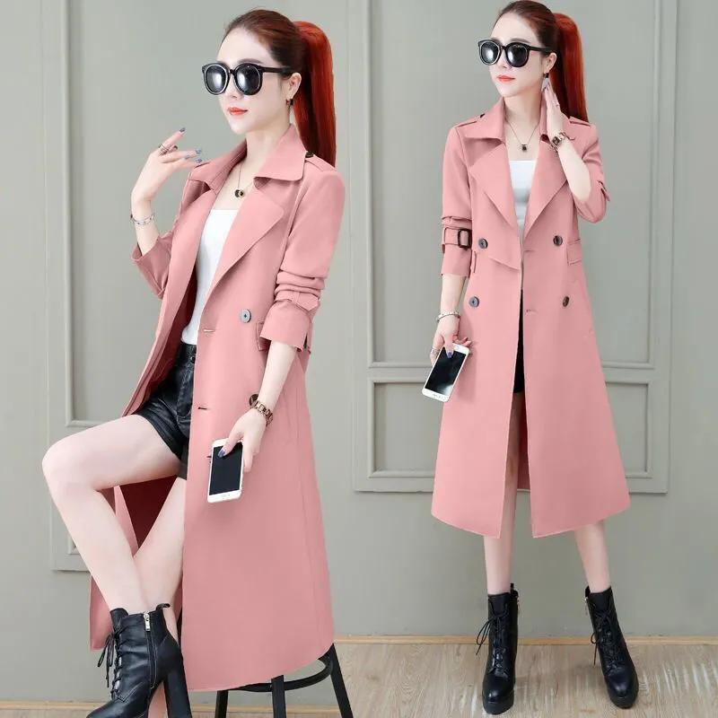Windbreaker Women's Mid-length Spring and Autumn Loose and Thin Temperament Popular Jacket