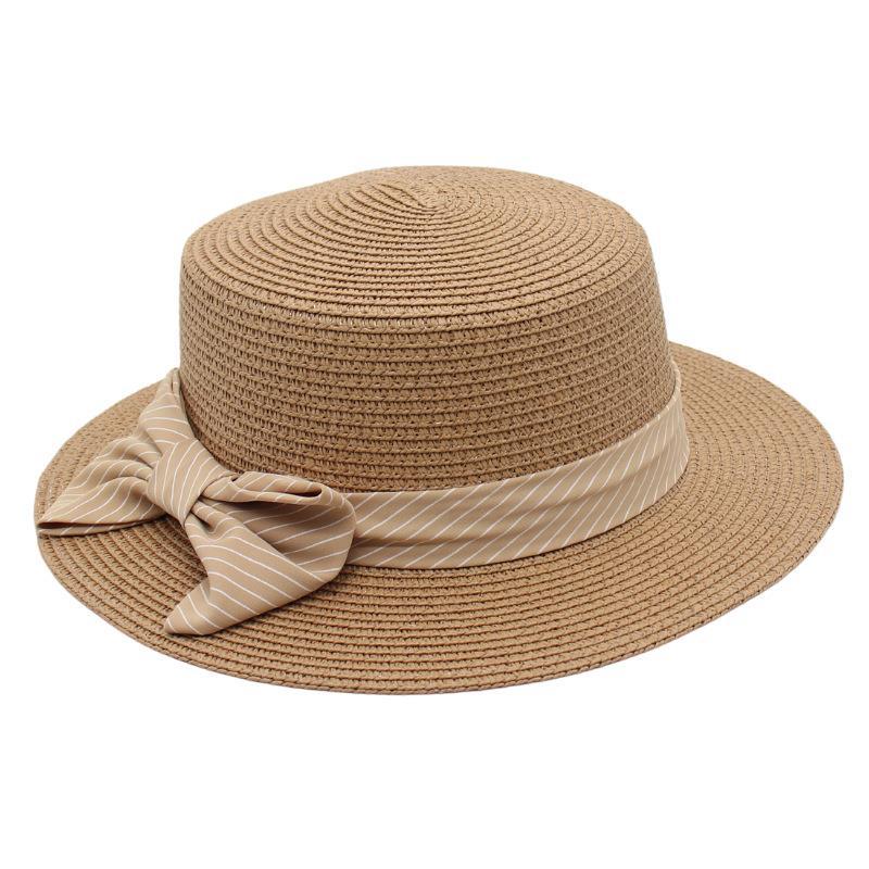 Straw Hat Female Sun Hat Bow Straw Hat French Mom Hat Beach Hat Seaside Ins Wind