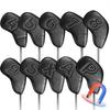FINGER TEN Golf Iron Covers 10 Piece Set Magnetic Closure Wedge High-Quality PU Leather Water-ResistantDust-ProofWear-Resistant Double-Sided Number
