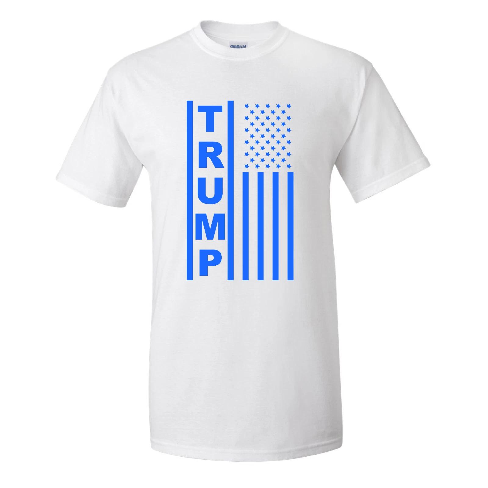 Trump Blue Flag Maga Republican Conservative Political 2020 White Cotton T-Shirt 3XL