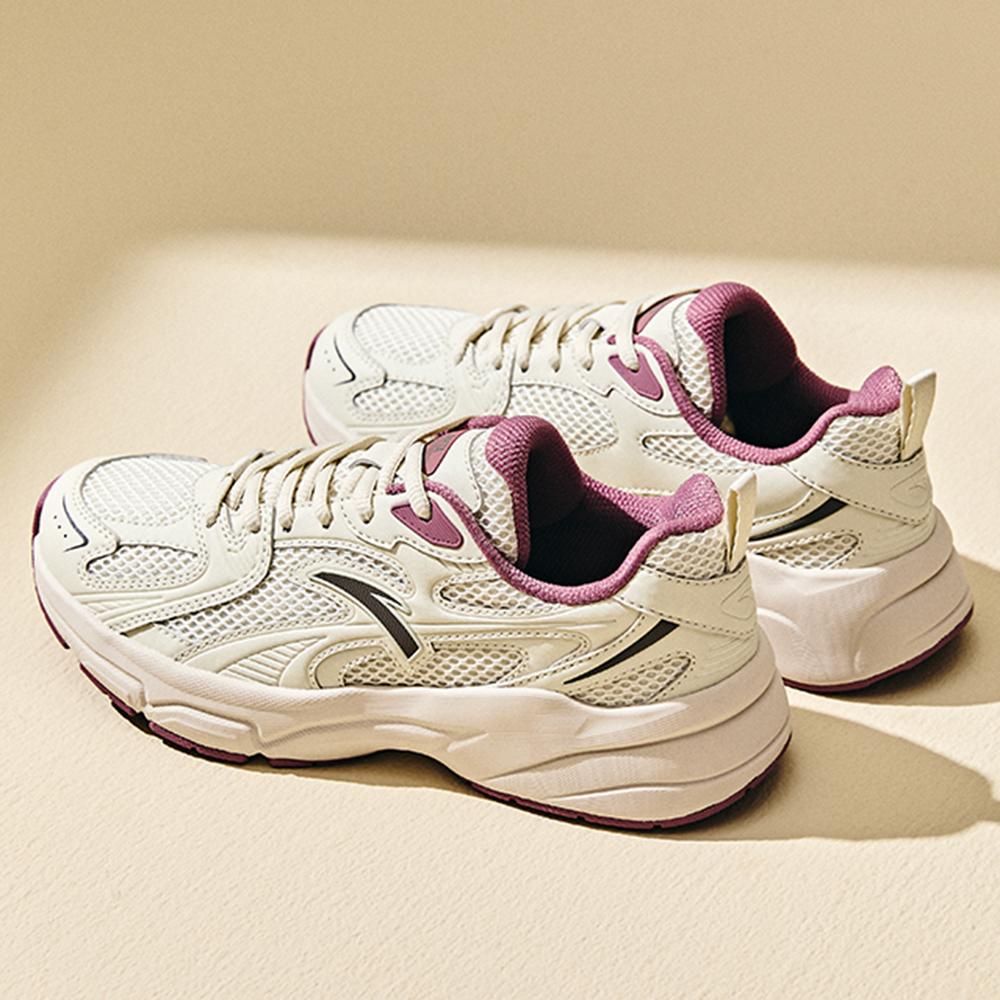 Anta Lifestyle Series AT803 Sports Retro Wear-Resistant Breathable Height-Increasing Low-Top Casual Shoes Women Casual Shoes Enamel-Gray 922538822-5