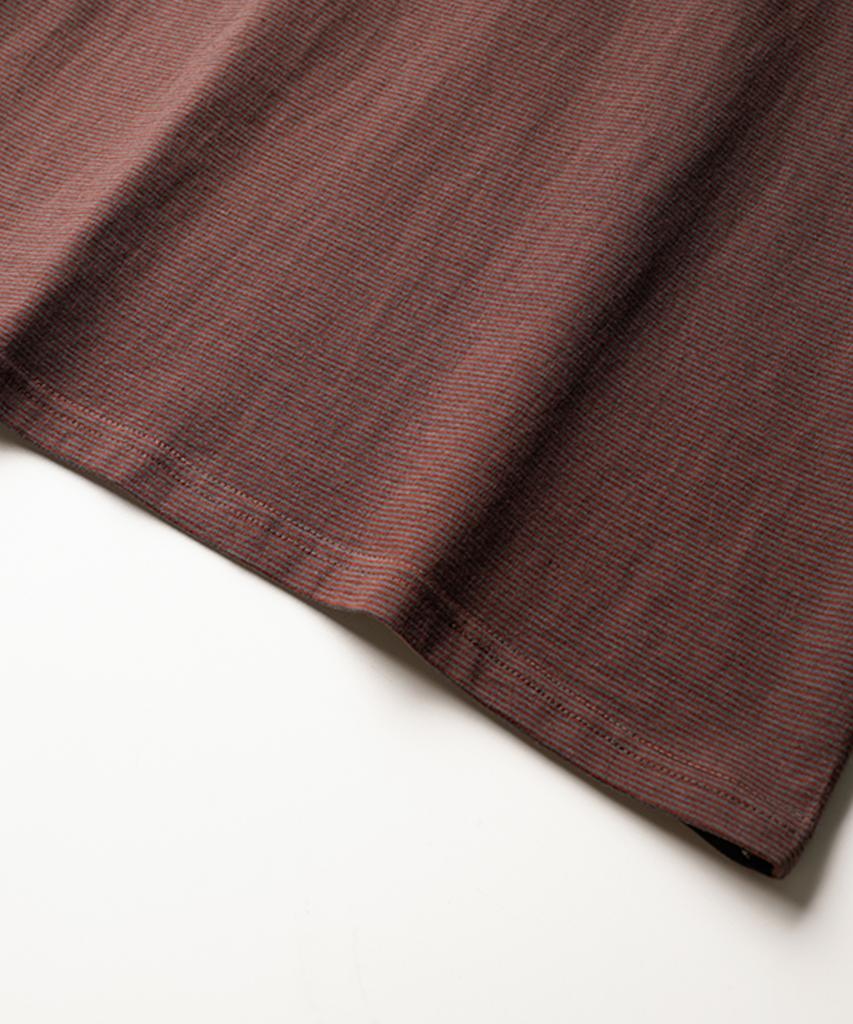 JEMUT Proper Striped Short Sleeve T-Shirt Vintage Brown Oyst2637