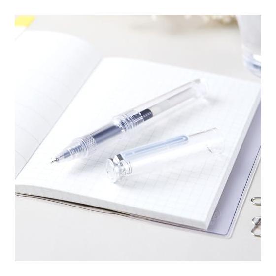 Sailor Pen TUZU Ballpoint Pen, Glassy Crystal White, 81-0249-201, Natural Fit Grip, ENERGEL Ink, 0.5mm, Black, Cap Type, Japan
