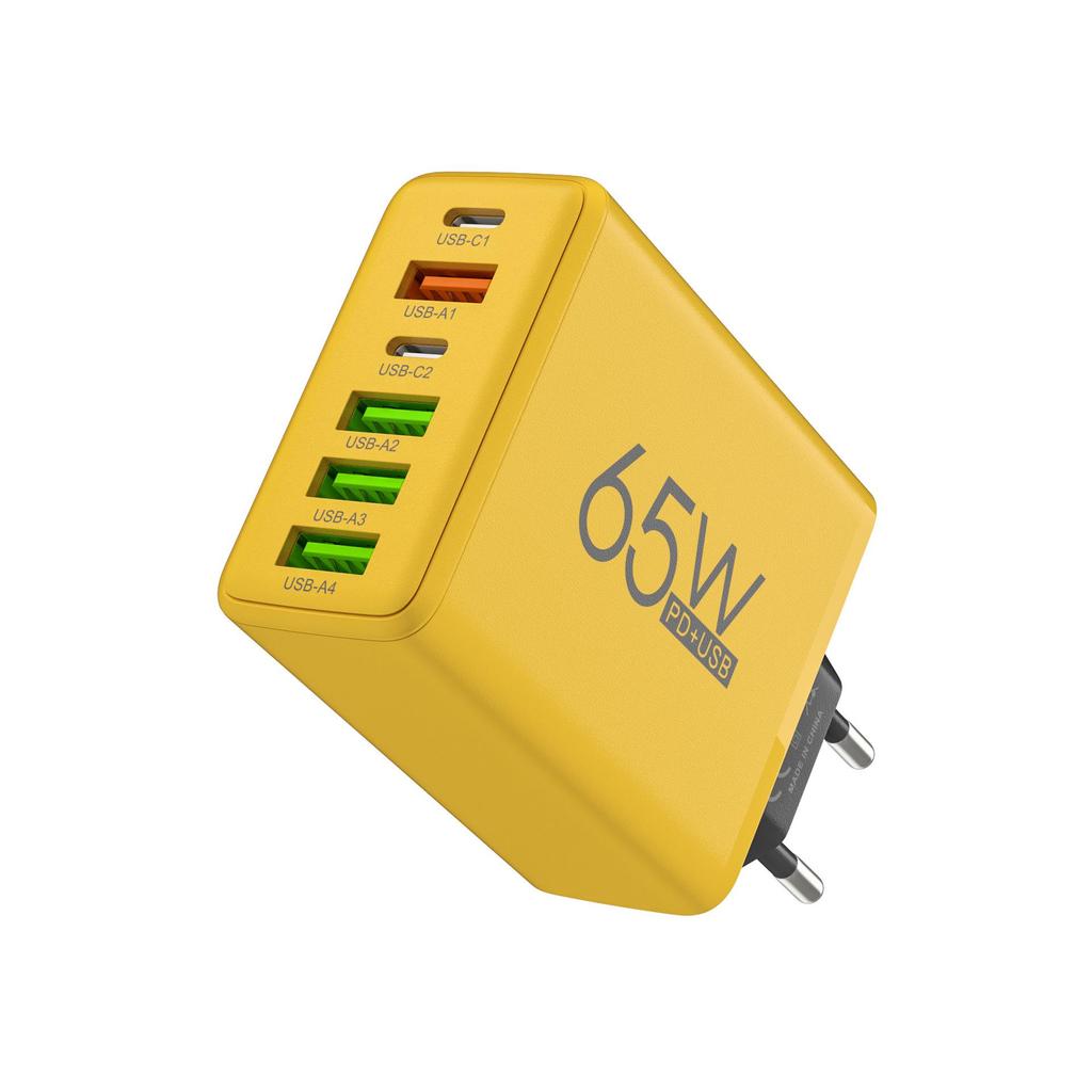 65W Multi-Port Fast Charger for Apple & Android - 5V2A 12W, Compatible with Apple 15