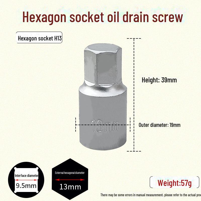 Zestaw śrub do miski olejowej z łbem sześciokątnym i kwadratem 4-kątnym Klucz nasadowy do skrzyni biegów