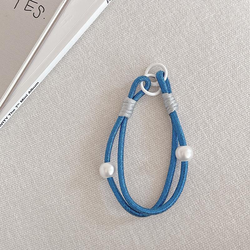 N402 Shiny Dopamine Color Block Woven Anti-Theft Mobile Wrist Lanyard