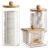 2/3/4Pcs Dust-proof Qtips Storage Holder Set Save Space Apothecary Container Jar  Cotton Pad