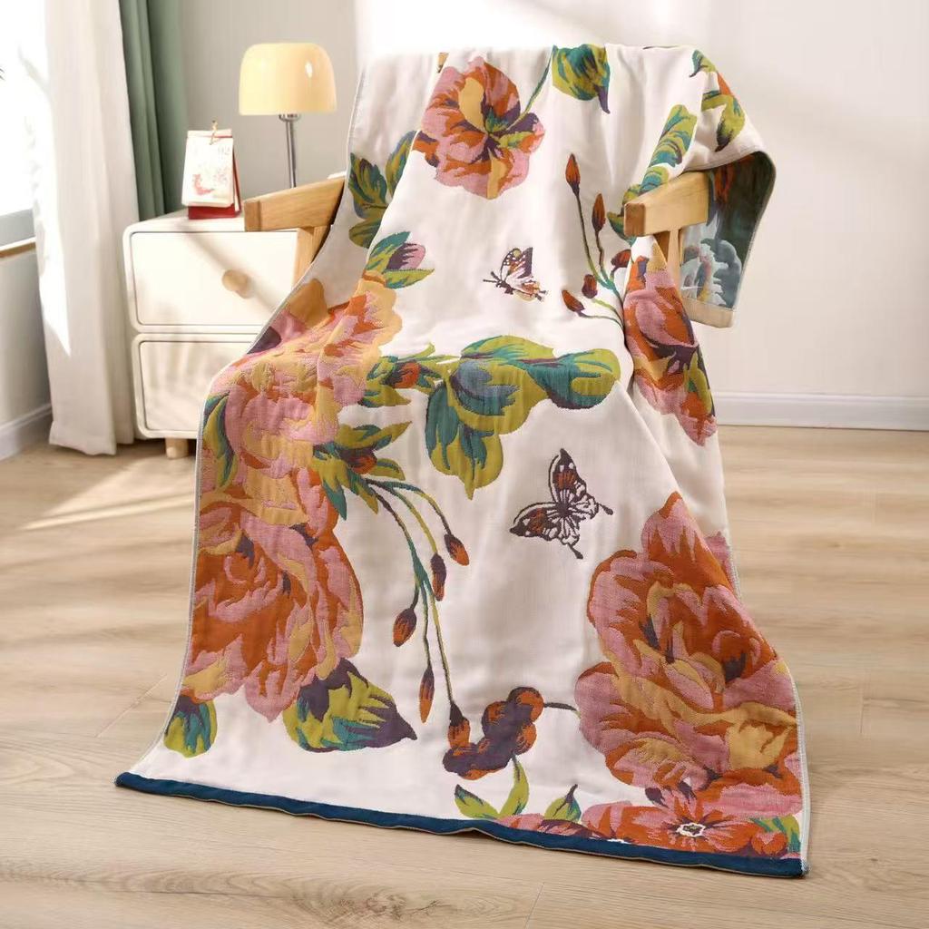 Multi-Layer Gauze Bath Towel Blanket, 160x80cm, All-Season, Versatile Adult/Couple Use